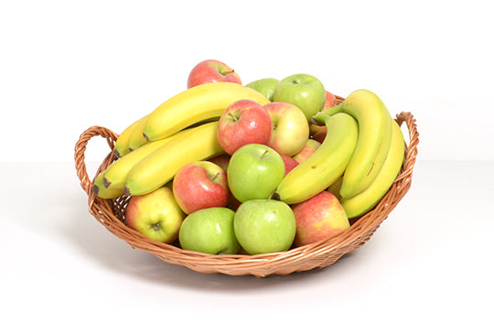 Obstkorb mit 9 kg Inhalt, ausschließlich Bananen und Äpfel